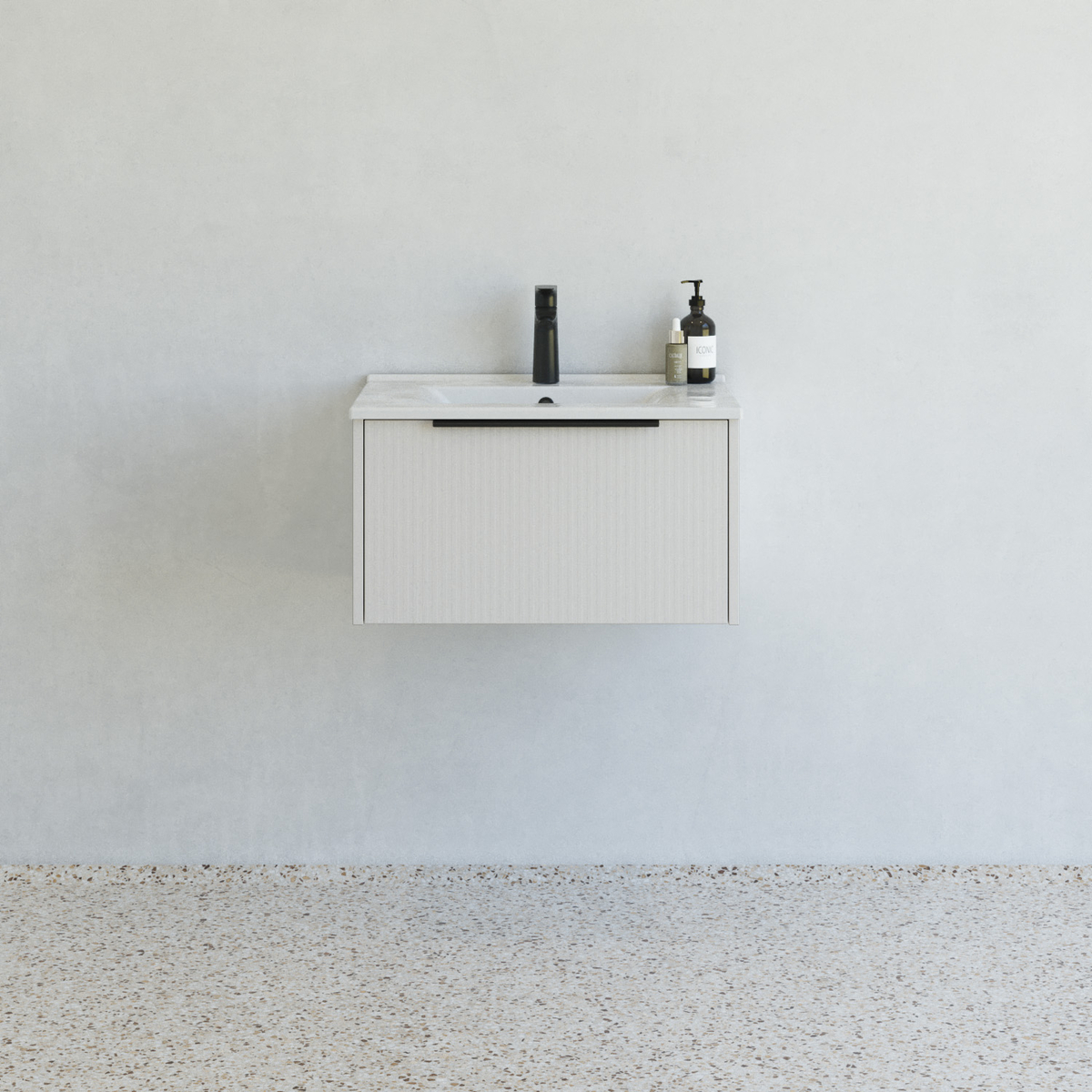 Dansani Mido+ Classic møbelsæt 61 cm, stribet sand med Amber vask