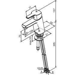 Damixa Pine hndvaskarmatur, rub clean, 6l/min, mat sort