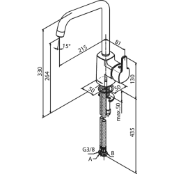 Damixa Pine kkkenarmatur hj g-tud, rub clean, 8l/min, mat sort