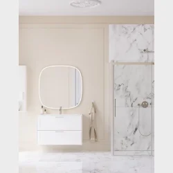 Dansani Squircle spejl med integreret LED-lys og lysstyring. 100x100