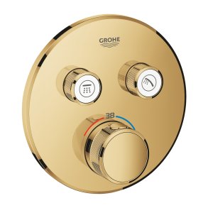 GROHE Grohtherm SmartControl termostat til indbygning med 2 ventiler. Poleret Cool Sunrise