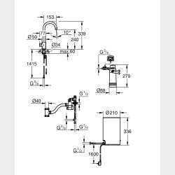  Grohe Red Mono kkkenarmatur m/ C-tud &amp; 3 liters kedel, supersteel