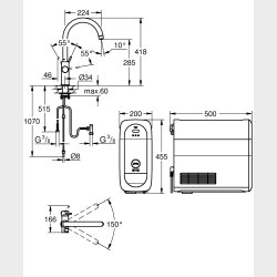 GROHE Blue Home kkkenarmatur C-tud. Brstet Hard Graphite