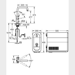 GROHE Blue Home Kkkenarmatur med kler starter kit. U-tud. Supersteel