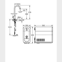 GROHE Blue Home Mono kkkenarmatur C-tud. Brstet Warm Sunset