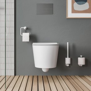 Damixa Silhouet v�gh�ngt toiletb�rste. Mat hvid