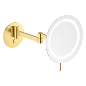 Damixa Zen makeup spejl med lys 230 mm - Brstet messing