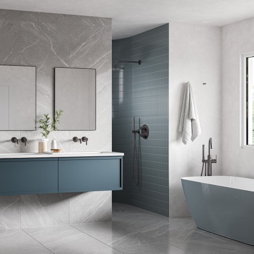 Damixa Silhouet HS1 indbygning - komplet pakke. B�rstet graphite