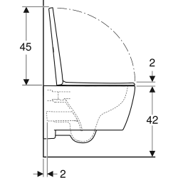 Geberit iCon vghngt toilet. Mat hvid med mat hvidt toiletsde. Rimfree