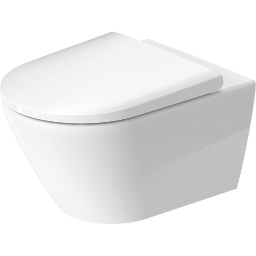 Duravit D-Neo væghængt toilet 370x400x540mm, åben skylle-rand, skjult montering. Hvid. Ekskl. sæde. 