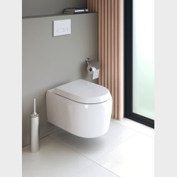  Duravit Qatego toiletsde med SoftClose, rustfri stl hngsler