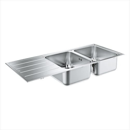 GROHE K500 kkkenvask med aflbsbakke 116x50 cm - Rustfri stl