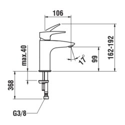 LAUFEN Laurin hndvaskarmatur Eco+ 106mm 5,7l sort PVD