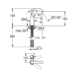 GROHE Essence M hndvaskarmatur Phantom Black