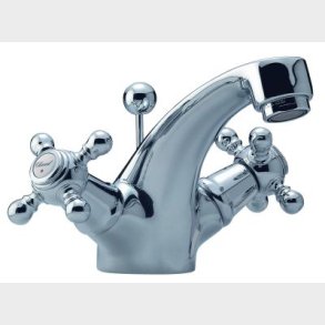 Damixa Tradition 2 grebs hndvaskarmatur. Forkromet med bundventil