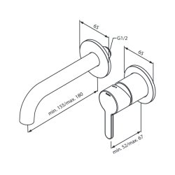 Damixa Silhouet indbygningsarmatur krom 180 mm