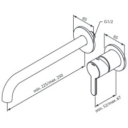 Damixa Silhouet indbygningsarmatur krom 250 mm