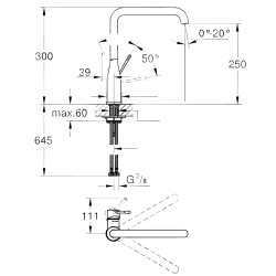 GROHE Essence kkkenarmatur L-tud Phantom black