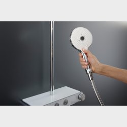  Duravit termostatisk Shower System med hylde, Krom|Hvid hjglans