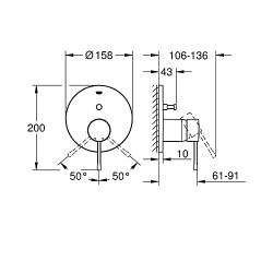 GROHE Essence new etgrebsarmatur 158mmx136mm til kar/brus poleret cool sunrise