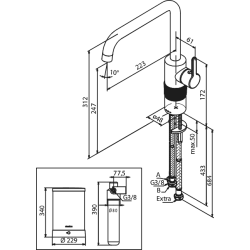 Damixa Silhouet Instant kogende kkkenarmatur brstet messing PVD