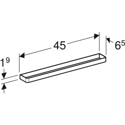 Geberit hndkldeholder 422x49x19mm til vaskeskab i lava/pulverlakeret mat