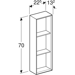 Geberit Icon vgskab 225x132x700mm eg natur melamin trstruktur
