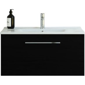 Dansani Mido+ m�bels�t 81 cm 1 skuffe, sort m/ Amber vask