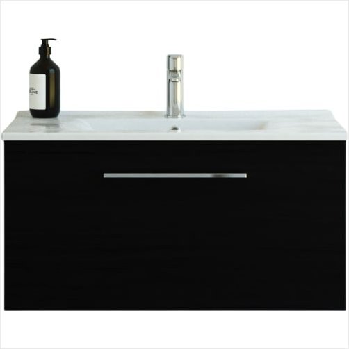 Dansani Mido+ m�bels�t 81 cm 1 skuffe, sort m/ Amber vask