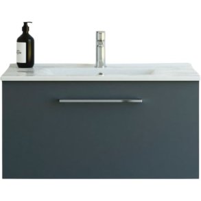 Dansani Mido+ m�bels�t 81 cm 1 skuffe, gr� mat m/ Amber vask