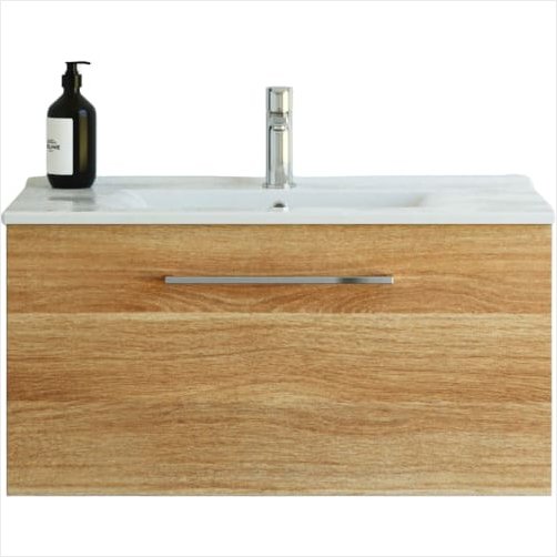 Dansani Mido+ m�bels�t 81 cm 1 skuffe, varm eg m/ Amber vask