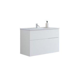 Dansani Luna m�bels�t med skuffer, 101 cm, Kantate vask, hvid mat