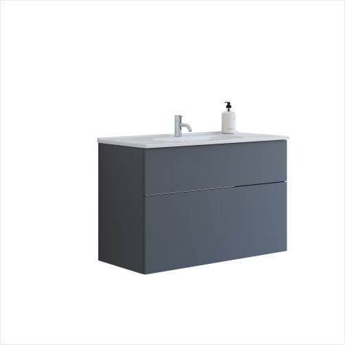 Dansani Luna m�bels�t med skuffer, 101 cm, Kantate vask, gr� mat