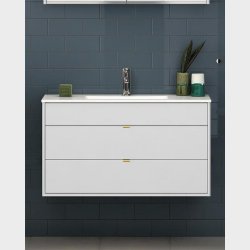 Gustavsberg Graphic mbelst 100 cm med 2 skuffer hvid. Hvid