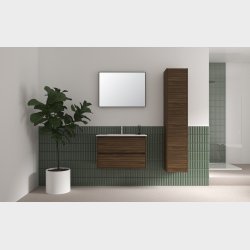 Sanibell Basicline spejl 80x60 cm m/sort aluramme