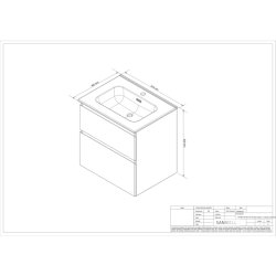 Sanibell Proline mbelst 60x46cm r eg, 2 softclose skuffer