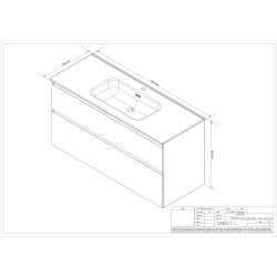 Sanibell Proline mbelst 120x46cm r eg 2 softclose skuffer