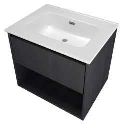 Sanibell Proline mbelst 61x46 sort eg, 1 skuffe/1 ben hylde