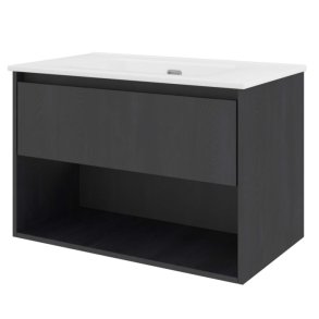 Sanibell Proline mbelst 81x46cm sort eg, 1 skuffe og 1 ben hylde