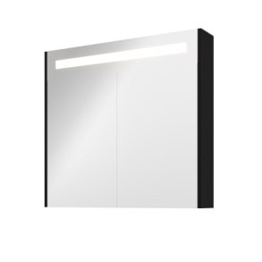 Sanibell Proline spejlskab 80x74 LED-lys matsort