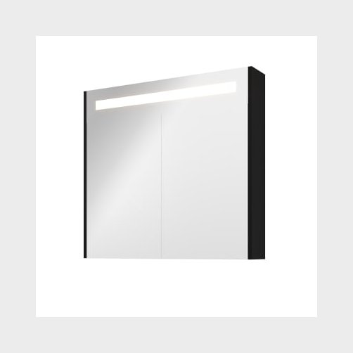 Sanibell Proline spejlskab 80x74 LED-lys matsort