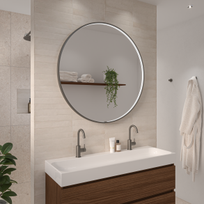 Sanibell INK SP24 LED spejl 100 brstet metal sort aluramme