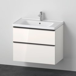 Duravit D-Neo st (skab+vask), hvid hjglans, 2-skuffer, 800 mm