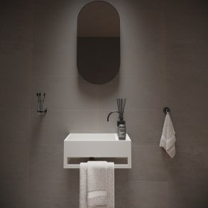 Ideavit solidcube hndvask 50x30cm med hanehul uden overlb.