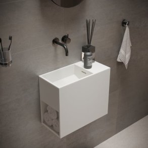 Ideavit solidwash hndvask 45x22cm uden hanehul med overlb