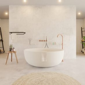  Ideavit solidround fritstende solid surface badekar 135cm