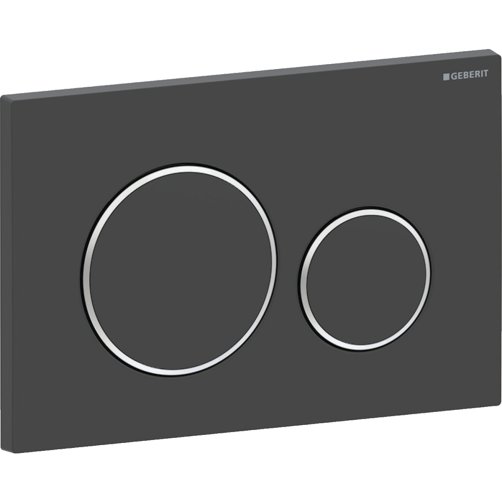 Geberit Sigma20 betjeningsplade. Matsort/krom