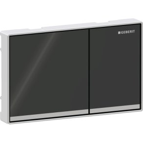 Geberit Omega60 betjeningsplade. Sort glas/krom