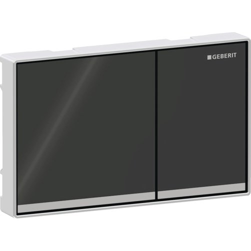 Geberit Omega60 betjeningsplade. Sort glas/krom