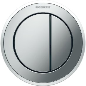 Geberit Omega10 Remote pneumatisk betjeningsplade, 2 skyl, blankkrom/matkrom